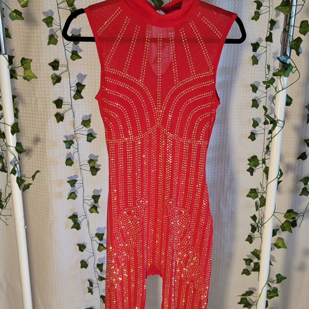 Red Diamond Bodycon Romper 😍